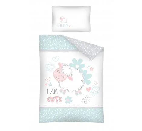 Pościel dla dzieci z bawełny do łóżeczka - Owieczka - 100x135 +40x60 - 2856 A