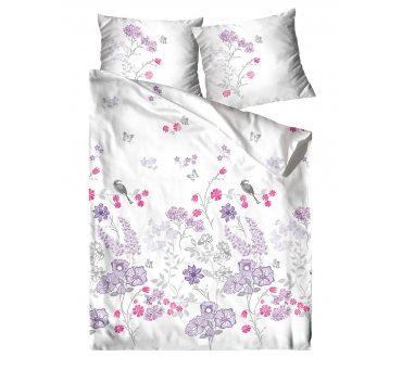 Pościel satynowa Frotex Aroma Fioletowe Kwiatuszki - 220x200 - greno Pościel satynowa Frotex Aroma Fioletowe Kwiatuszki - 220x200 - greno