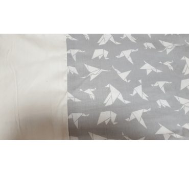 Pościel satynowa dwustronna - 200x220 +2/70x80 + 2/jaś - Origami - biały, szary - 18704/3 - Andropol Pościel satynowa dwustronna - 200x220 +2/70x80 + 2/jaś - Origami - biały, szary - 18704/3 - Andropol