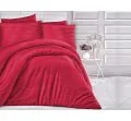 Pościel z satyny bawełnianej paski czerwone 160x200 Cizgili Red