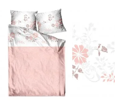 Pościel z satyny bawełnianej Frotex - Villa Como Coral - 220x200 - greno