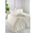 Pościel z bawełny z falbanką - Limasso 160x200 - Snow White - w pudełku -Bez Prasowania