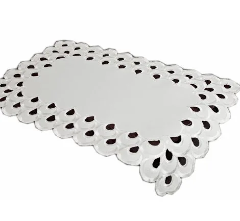 Serwetka obiadowa haftowana - 30x45 - Kremowa łezka - 1898 Krem