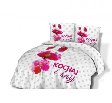 Pościel z Bawełny - Kochaj i śnij - 220x200 - 61447/1 - vintage - na prezent