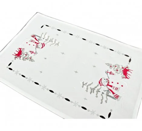 Bieżnik Świąteczny Bałwanek 30x45 cm – Dekoracja Stołu na Boże Narodzenie