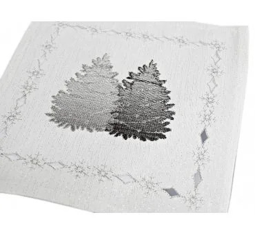 Serwetka Świąteczna Srebrne Choinki 25x25 cm – Elegancka Dekoracja na Boże Narodzenie