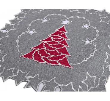 Serwetka Świąteczna Czerwona Choinka 30x30 cm – Dekoracja Stołu na Boże Narodzenie