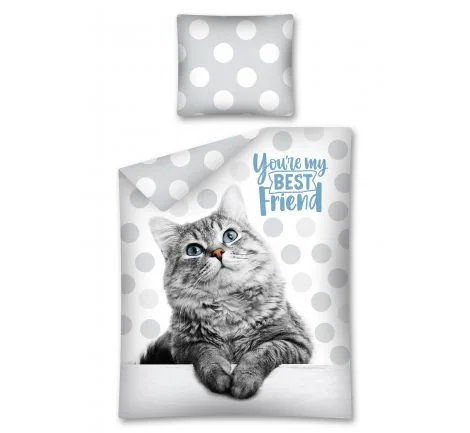 Pościel z bawełny dla dzieci - Kotek - 160x200 +70x80 - 2922 a