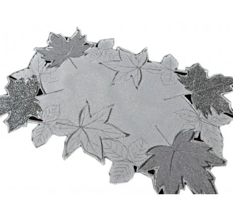 Serwetka haftowana - 30x45 - Srebrne Liście - 18353