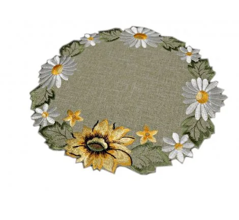 Serwetka haftowana - Słoneczniki - śr.25 - 43666