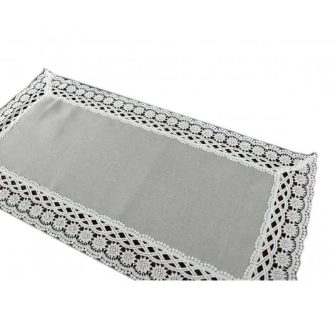 Bieżnik z białą gipiurą 35x70 - Gracja 43812
