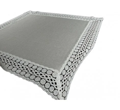 Bieżnik z białą gipiurą - 85x85 - Gracja 43812