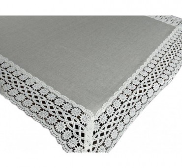 Bieżnik z białą gipiurą - 85x85 - Gracja 43812