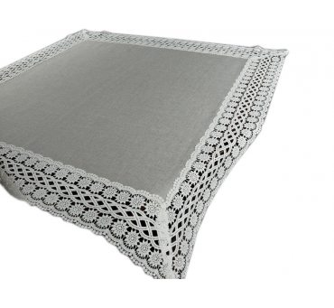 Obrus z białą gipiurą - 140x140 - Gracja 43812