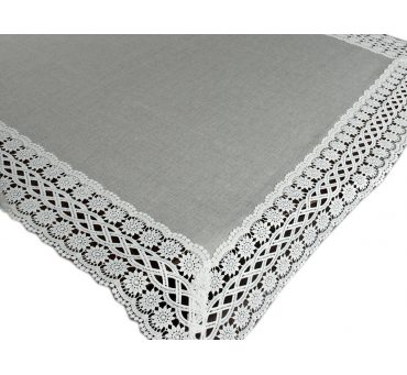 Obrus z białą gipiurą - 140x140 - Gracja 43812
