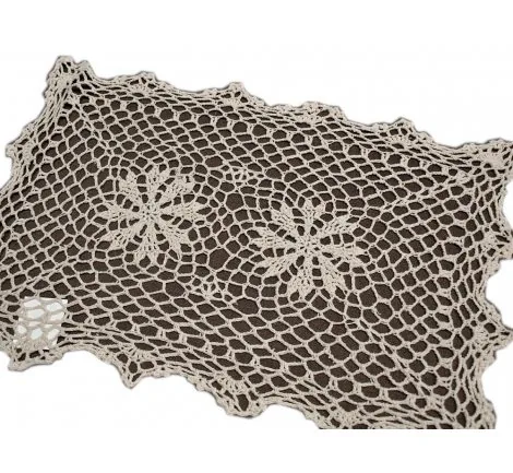 Serwetka szydełkowa - beżowa - 30x45 cm - 6158 - Beż - ręcznie robiona