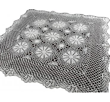 Bieżnik szydełkowy -  biały - 85x85 - 6158 -  Biały - ręcznie robiony