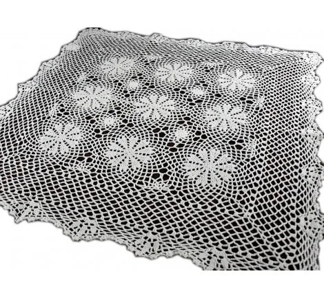 Bieżnik szydełkowy - biały - 85x85 - 6158 - Biały - ręcznie robiony