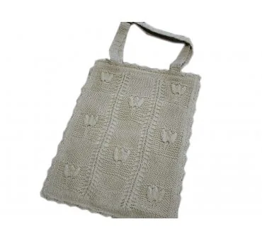 Ręcznie robiona torba szydełkowa Ecru 30x40 – torba w tulipany