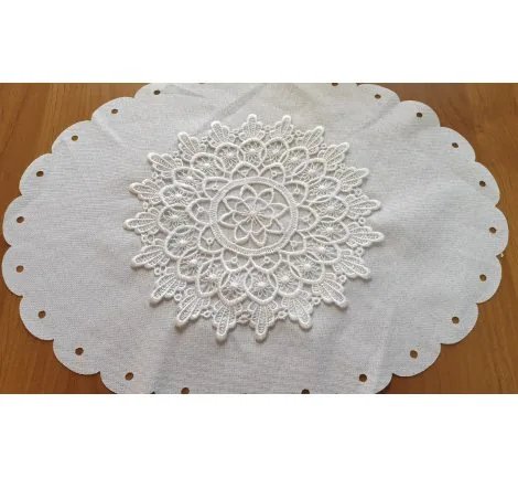 Serwetka swiąteczna z koronką 30x40 - biała - 0406 - Wielkanoc do koszyczka