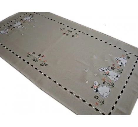 Nakładka świąteczna - 50x100 Zajączek - int 190140 beż - wielkanoc