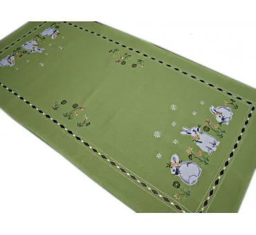 Nakładka świąteczna - 50x100 Zajączek - int 190140 zielony
