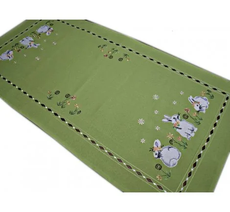 Nakładka świąteczna - 50x100 Zajączek - int 190140 zielony