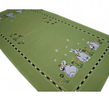 Nakładka świąteczna - 50x100 Zajączek - int 190140 zielony