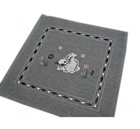 Serwetka świąteczna - 30x30 Zajączek - int 190140 szary wielkanoc