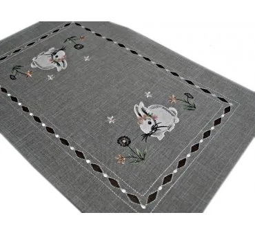 Nakładka świąteczna - 30x45 Zajączek - int 190140 - szary - wielkanoc