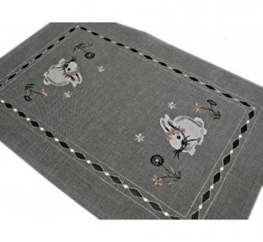 Nakładka świąteczna - 30x45 Zajączek - int 190140 - szary - wielkanoc