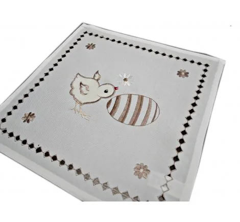 Serwetka świąteczna - 30x30 Kurczaczek - int 190423 - brąz - wielkanoc