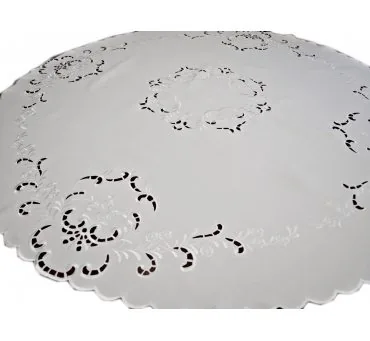 Luksusowy Obrus Haftowany Okrągły śr. 175 cm