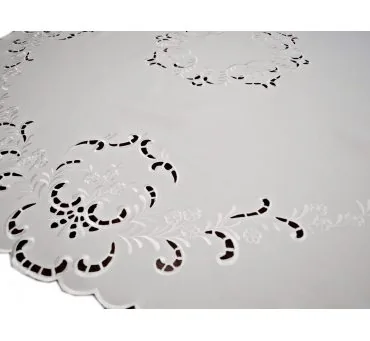 Luksusowy Obrus Haftowany Okrągły śr. 175 cm