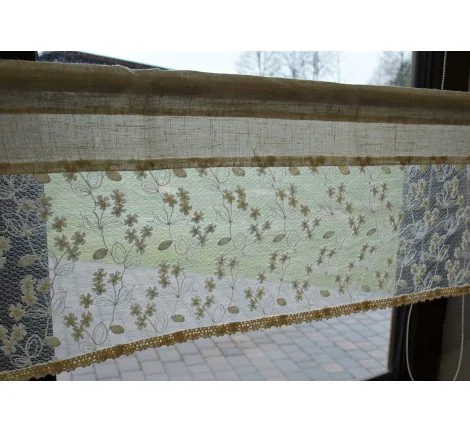 Zazdrostka Ecru 30x150 Village – Firana z Organtyną i Koronką