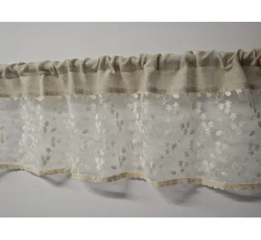 Zazdrostka Ecru 30x150 Village – Firana z Organtyną i Koronką