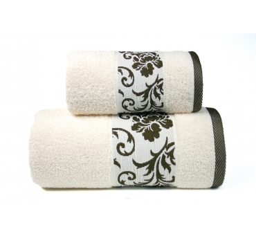 Ręcznik Glamour -  50 x 90 - Kremowy - mikrobawełna Greno     Krem Ręcznik Glamour -  50 x 90 - Kremowy - mikrobawełna Greno     Krem
