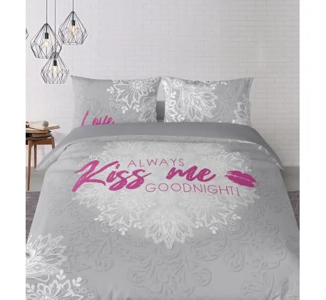 Pościel z bawełny - 220x200 - Kiss me - 3183 A - Holland holenderska