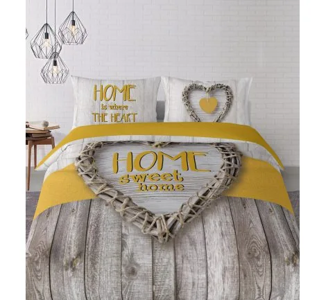 Pościel z bawełny - 160x200 - Serce - 3209 A - Holland holenderska