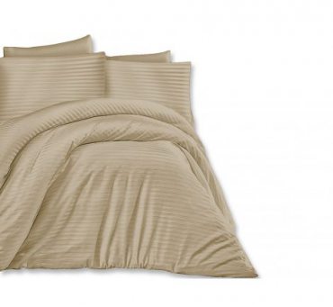 Jednobarwna pościel z satyny bawełnianej Light Brown 200x220  Cizgili - jasny brąz paski Jednobarwna pościel z satyny bawełnianej Light Brown 200x220  Cizgili - jasny brąz paski