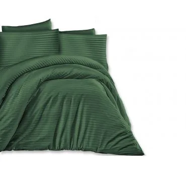 Jednobarwna pościel z satyny bawełnianej Dark Green 220x200 Cizgili - zieleń butelkowa