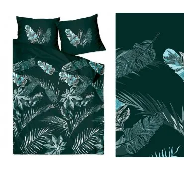 Pościel z satyny bawełnianej Greno XQ Misty Jungle 140x200 +70x80