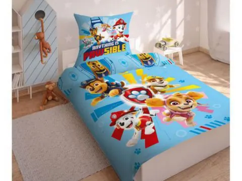 Pościel z bawełny dla dzieci - Psi Patrol - 160x200 +70x80 - Paw 0007