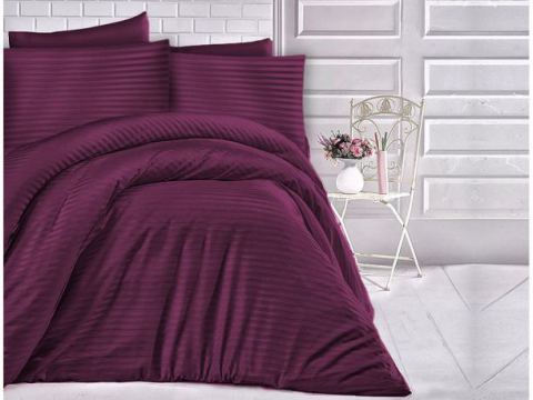 Jednobarwna pościel z satyny bawełnianej Cizgili violet śliwka -180x200 Cizgili - fiolet śliwka Jednobarwna pościel z satyny bawełnianej Cizgili violet śliwka -180x200 Cizgili - fiolet śliwka