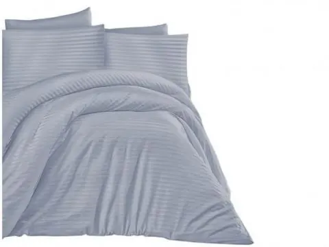 Jednobarwna pościel z satyny bawełnianej Cizgili blue 180x200 niebieski