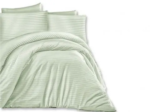 Jednobarwna pościel z satyny bawełnianej Cizgili Mint 140x200 +70x80 jasny miętowy