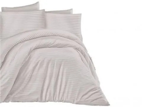 Jednobarwna pościel z satyny bawełnianej Cizgili Stone 200x220