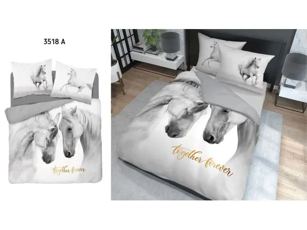 Pościel z bawełny - 220x200 - 3518 a - Konie - Holland holenderska