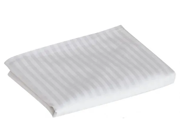 Poszwa satynowa 160x200 adamaszek biała w paski zakładka