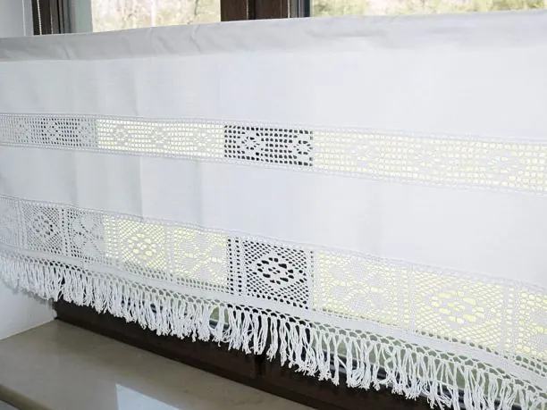 Zazdrostka 50x100 Arkadia - Biały - firana 1547 biała